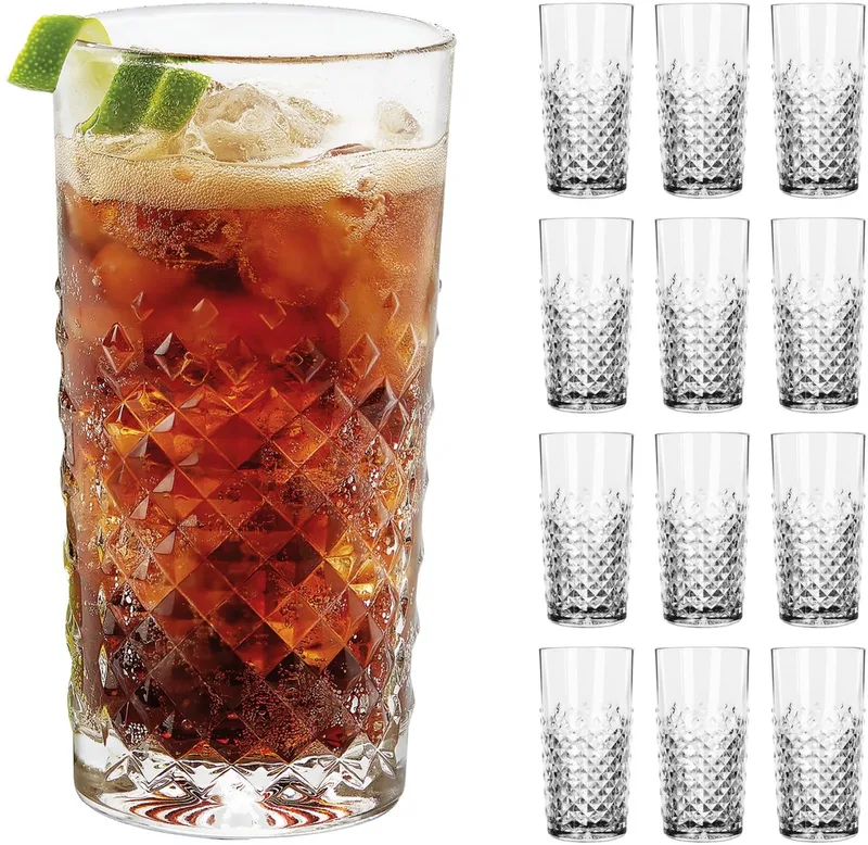 Waterglazen - Drinkglazen Set - Kristalvormige Cocktailglazen - Vaatwasserbestendig - 414 ml (12 stuks) van Libbey in Transparant – productfoto