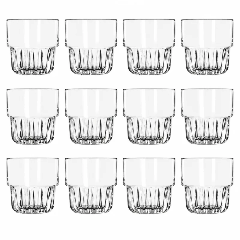 Whiskyglazen Libbey Everest - rocks glazen set 12 stuks - 266 ml - helder persglas met ster motief by Libbey in Transparent – product photo