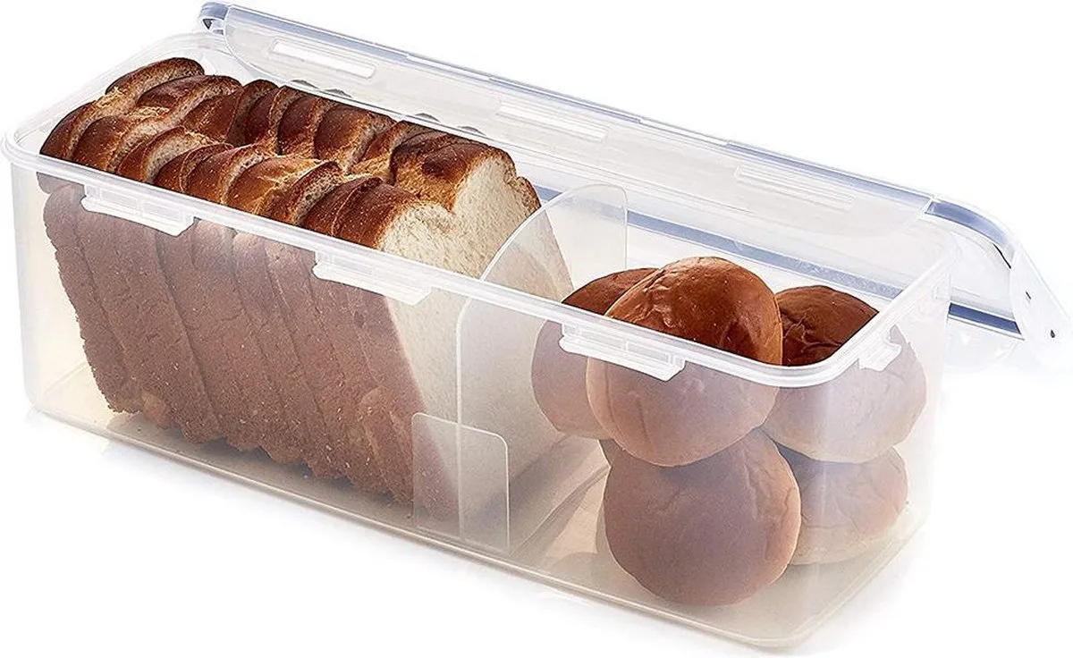 Brood Bewaardoos - Broodbak - Brooddoos - 100% Luchtdicht - BPA vrij - PFAS vrij - Broodtrommel - Brood bewaarbak - Brood bewaren - Opbergdoos - Voorraaddoos - Groot - 5 liter van Lock&Lock in Transparant – productfoto