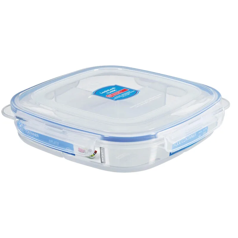 Classic ToGo Snackbox 1,35 L – Transparente quadratische BPA-freie Kunststoff-Lunchbox mit luftdichtem Verschluss, mikrowellengeeignet, gefriergeeignet & spülmaschinenfest von Lock&Lock – Produktfoto