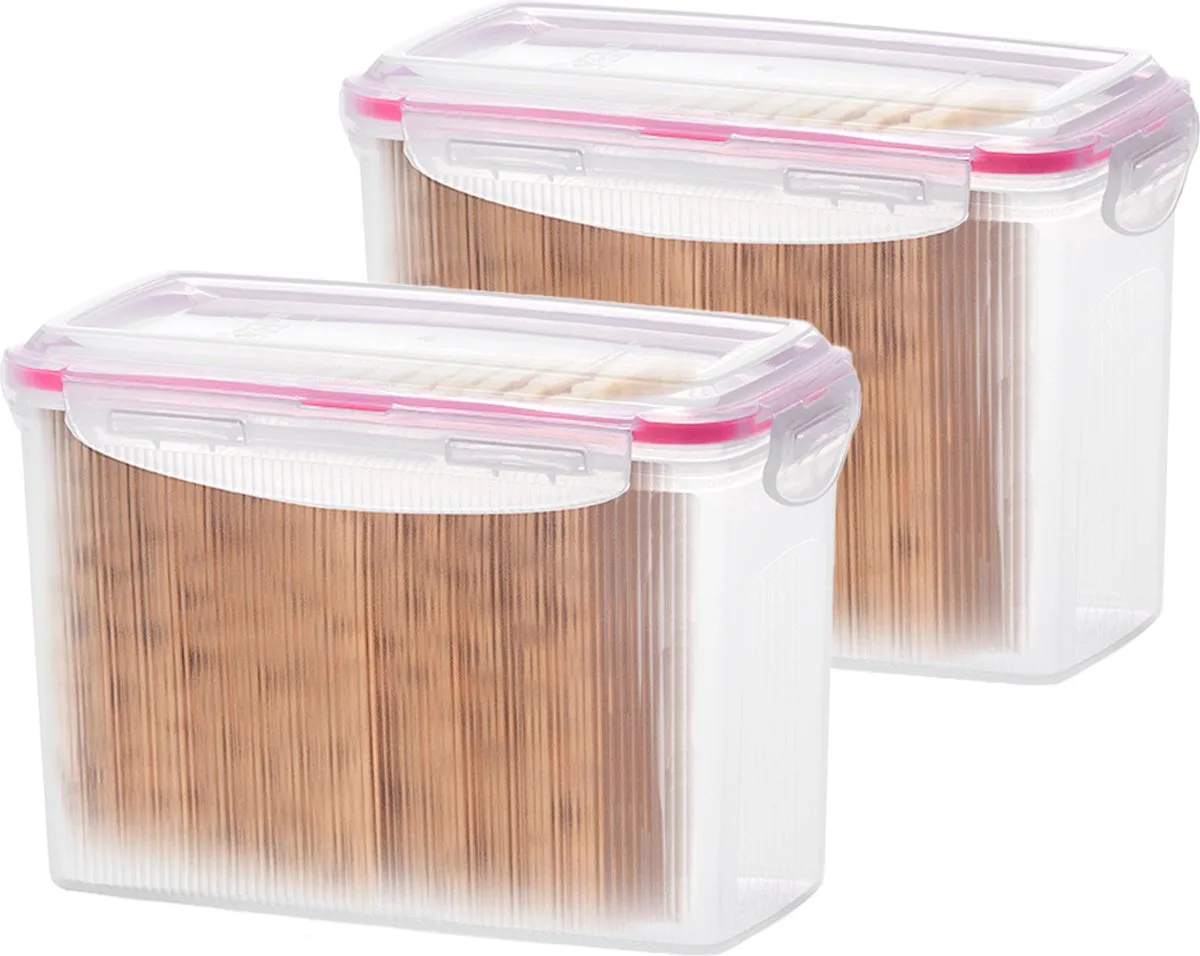 Cracker bewaardoos - 100% luchtdicht - BPA vrij - PFAS vrij - Set 2 stuks - Knackebrod bewaardoos - Crackerdoos - Vershouddoos - Voorraaddozen - Bewaardozen - 1,5 liter de Lock&Lock en Rose – photo produit