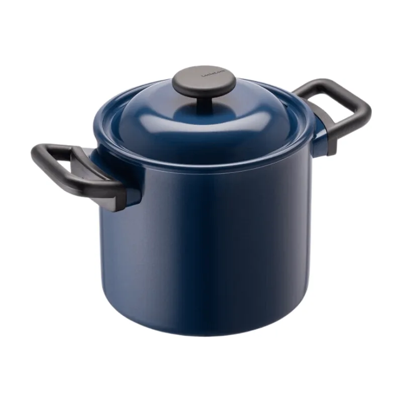 Decor IH Induktions-Schmortopf 20 cm – Marineblau Aluminium-Schmortopf mit Keramikbeschichtung und Bakelithandgriffen, geeignet für Induktion, Gas, Elektro- & Glaskochfeld de Lock&Lock – photo produit