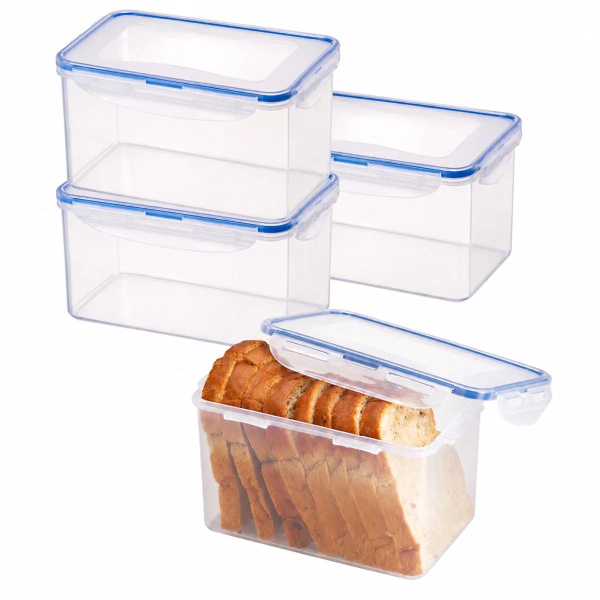 Diepvriesbakjes - Meal prep bakjes - Vershoudbakjes - 1,9 liter - Set 4 stuks - 100% Lekvrij - BPA vrij - PFAS vrij - Diepvriesdozen - Bewaarbakjes - Vershouddoos de Lock&Lock en Transparent – photo produit