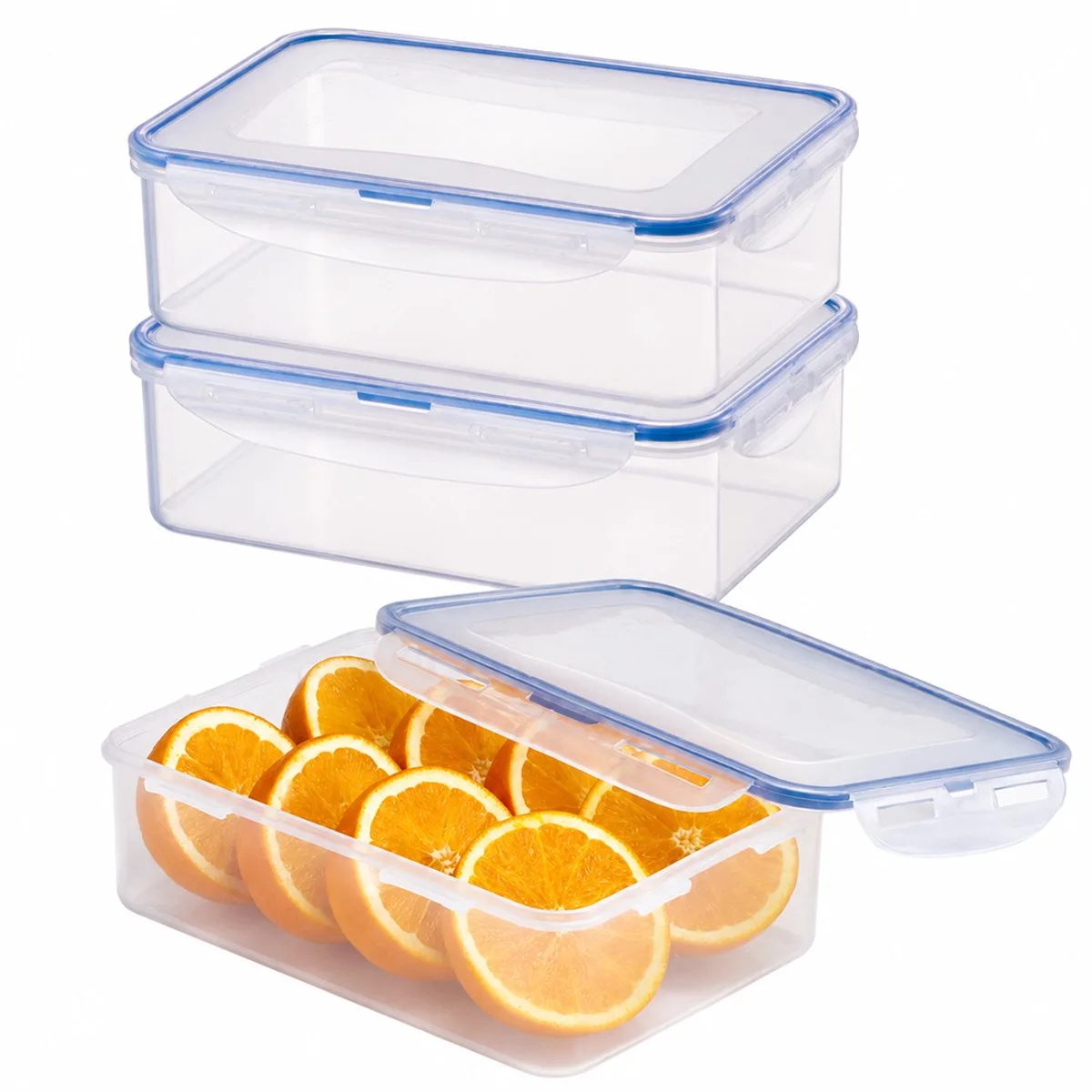 Diepvriesbakjes - Meal prep bakjes - Vershoudbakjes - 2,1 liter - Set 3 stuks - 100% Lekvrij - BPA vrij - PFAS vrij - Diepvriesdozen - Bewaardozen - Bewaarbakjes - Vershouddoos de Lock&Lock en Transparent – photo produit