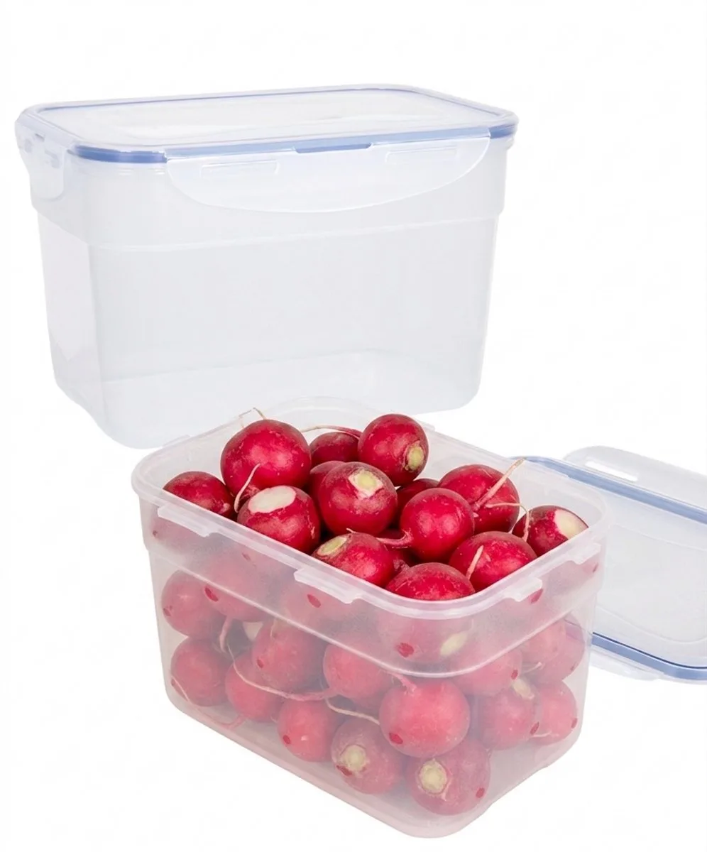 Diepvriesbakjes - Meal prep bakjes - Vershoudbakjes - 2.4 liter - Set 2 stuks - In elkaar stapelbaar - 100% lekvrij - BPA vrij - PFAS vrij - Magnetron bakjes met deksel - Diepvriesdozen - Bewaarbakjes - Vershouddoos fra Lock&Lock i Gennemsigtig – produktbillede