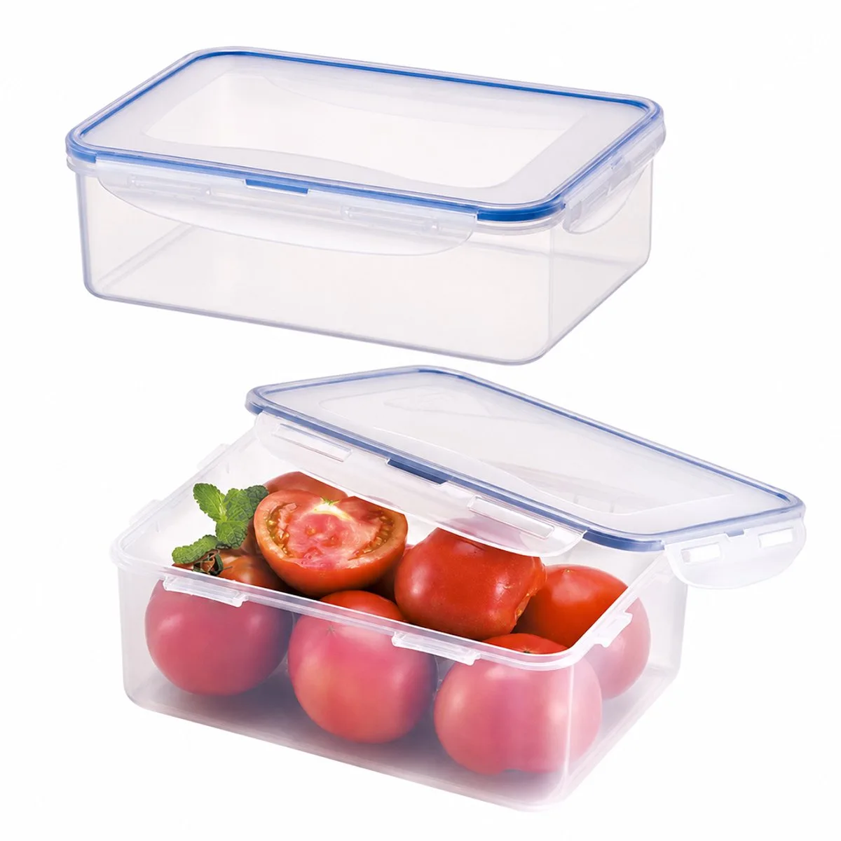 Diepvriesbakjes - Meal prep bakjes - Vershoudbakjes - 2,6 liter - Set 2 stuks - 100% Lekvrij - BPA vrij - PFAS vrij - Diepvriesdozen - Bewaardozen - Bewaarbakjes - Vershouddoos fra Lock&Lock i Gennemsigtig – produktbillede