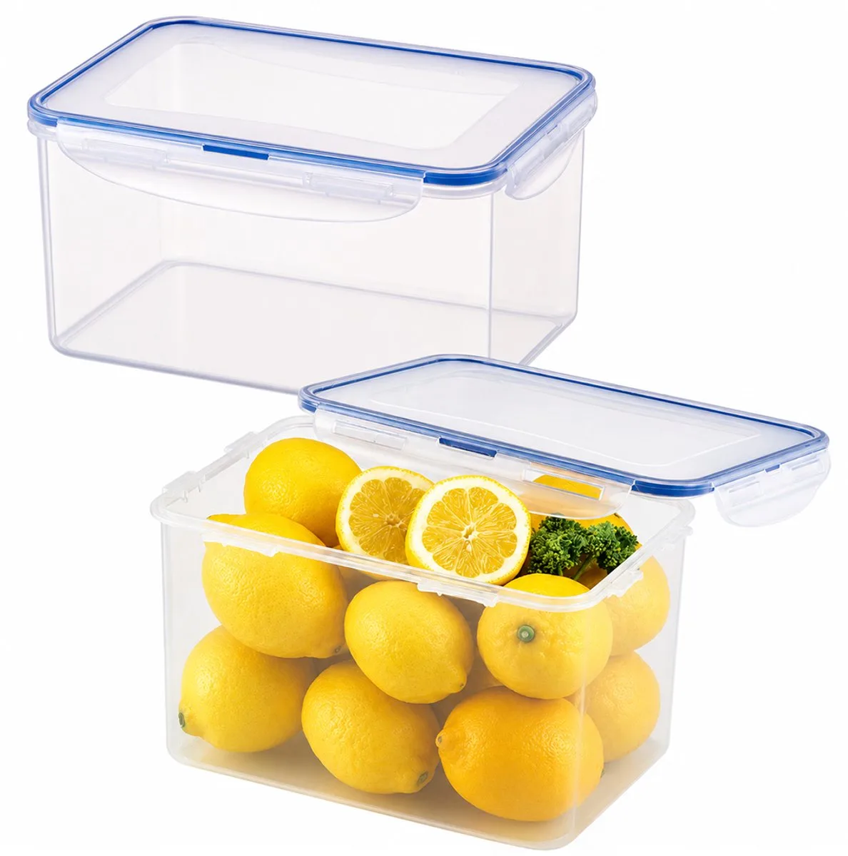 Diepvriesbakjes - Meal prep bakjes - Vershoudbakjes - 4,5 liter - Set 2 stuks - 100% Lekvrij - BPA vrij - PFAS vrij - Diepvriesdozen - Bewaardozen - Bewaarbakjes - Vershouddoos fra Lock&Lock i Gennemsigtig – produktbillede