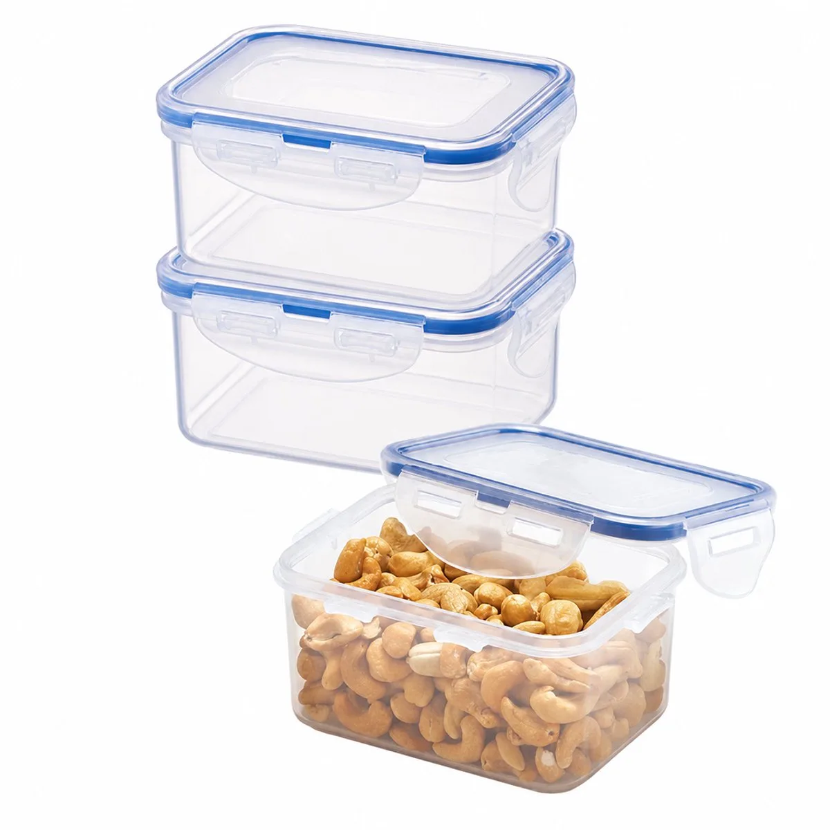 Diepvriesbakjes - Meal prep bakjes - Vershoudbakjes - 470 ml - Set 3 stuks - 100% Lekvrij - BPA vrij - PFAS vrij - Magnetron bakjes met deksel - Snackdoosjes - Diepvriesdozen - Bewaarbakjes - Vershouddoos de Lock&Lock en Transparent – photo produit