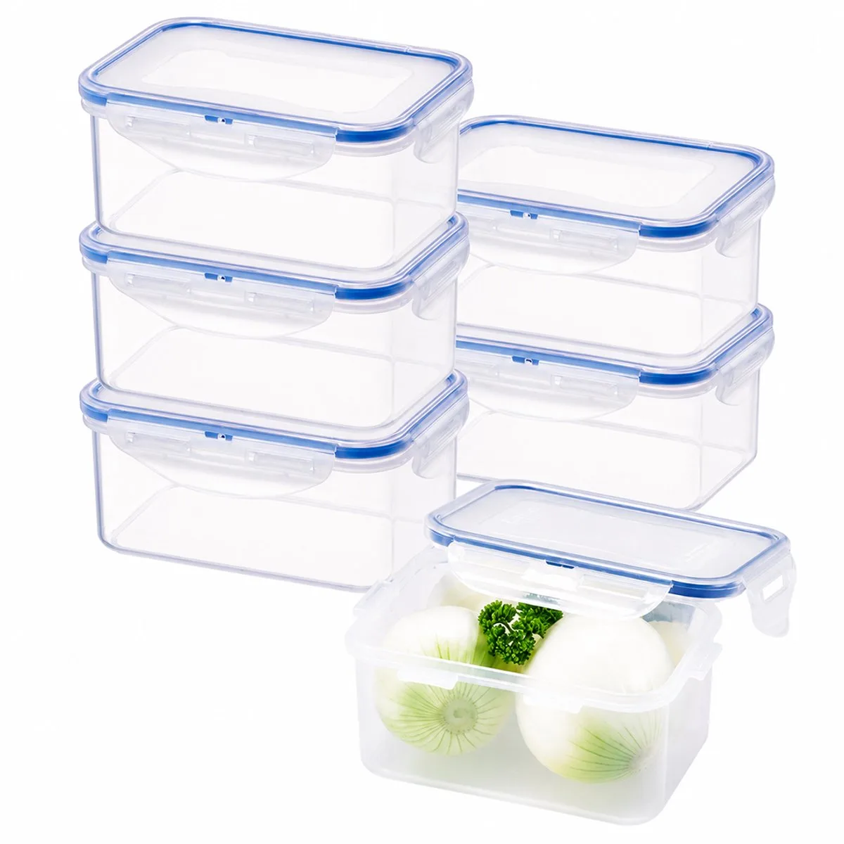 Diepvriesbakjes - Meal prep bakjes - Vershoudbakjes - 600 ml - Set 6 stuks - 100% Lekvrij - BPA vrij - PFAS vrij - Magnetron bakjes met deksel - Diepvriesdozen - Bewaarbakjes - Vershouddoos de Lock&Lock en Transparent – photo produit