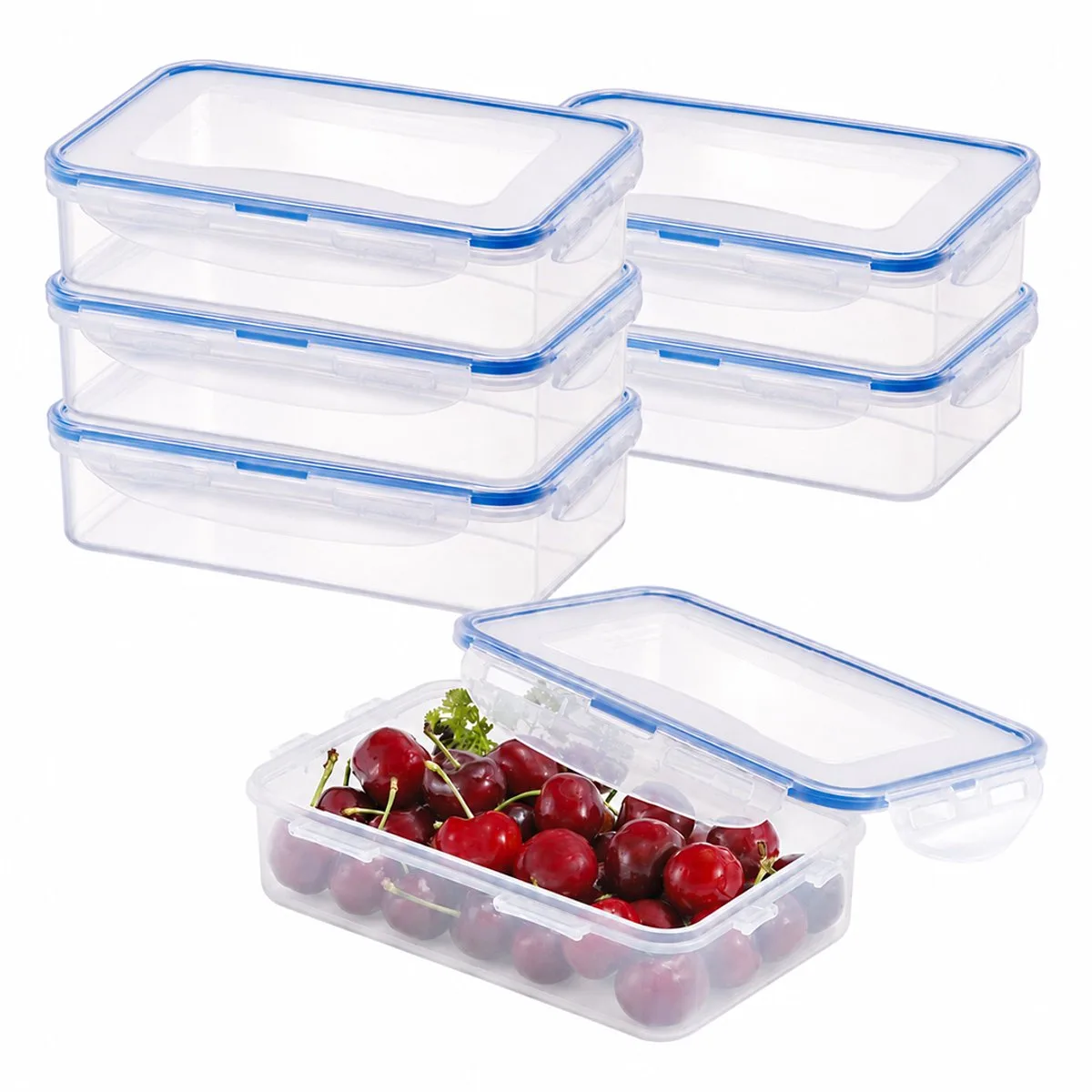 Diepvriesbakjes - Meal prep bakjes - Vershoudbakjes - 800 ml - Set 6 stuks - 100% Lekvrij - BPA vrij - PFAS vrij - Magnetron bakjes met deksel - Diepvriesdozen - Bewaarbakjes - Vershouddoos by Lock&Lock in Transparent – product photo