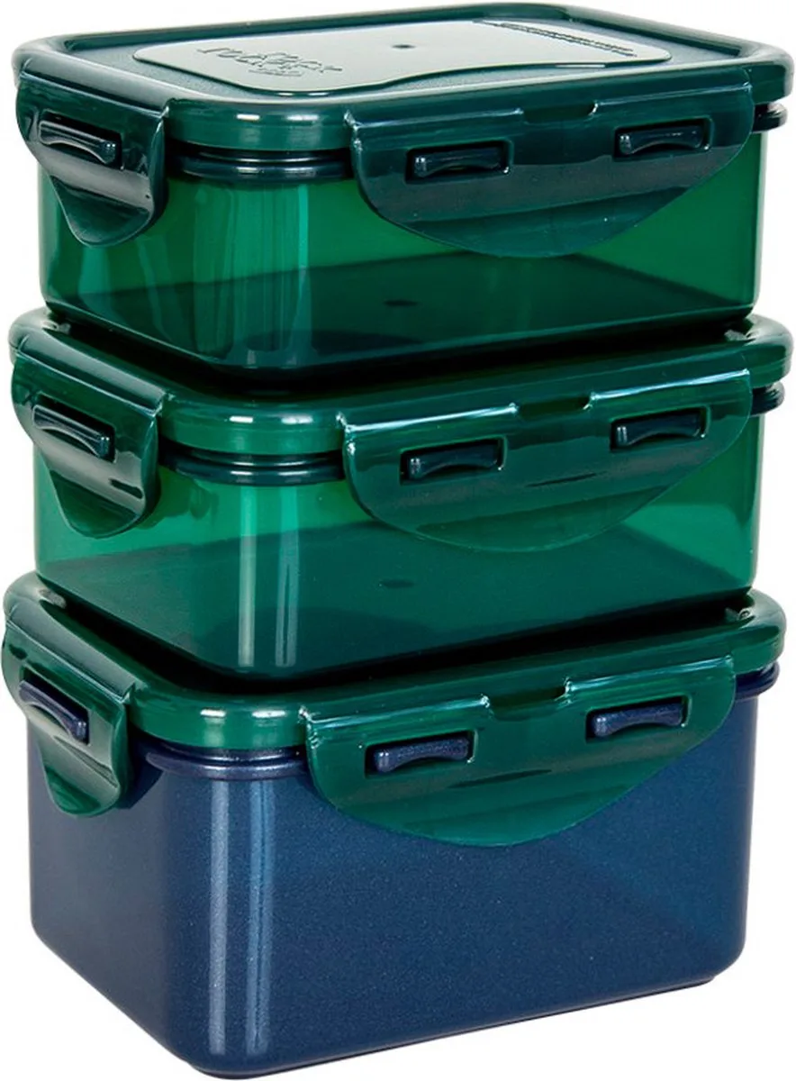 ECO Vershoudbakjes - Diepvriesbakjes - Meal prep bakjes - 350 + 470 ml - Set 3 stuks - 100% Gerecycled Plastic - Lekvrij - Duurzaam - Zero Waste - Magnetron bakjes met deksel - Diepvriesdozen - Snackdoosjes - Bewaarbakjes - Vershouddoos de Lock&Lock en Uniek – photo produit