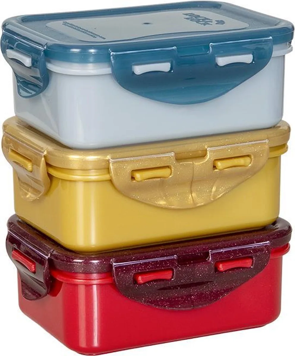 ECO Vershoudbakjes - Diepvriesbakjes - Meal prep bakjes - 350 ml - Set 3 stuks - 100% Gerecycled Plastic - Lekvrij - Duurzaam - Zero Waste - Magnetron bakjes met deksel - Diepvriesdozen - Snackdoosjes - Bewaarbakjes - Vershouddoos de Lock&Lock en Uniek – photo produit
