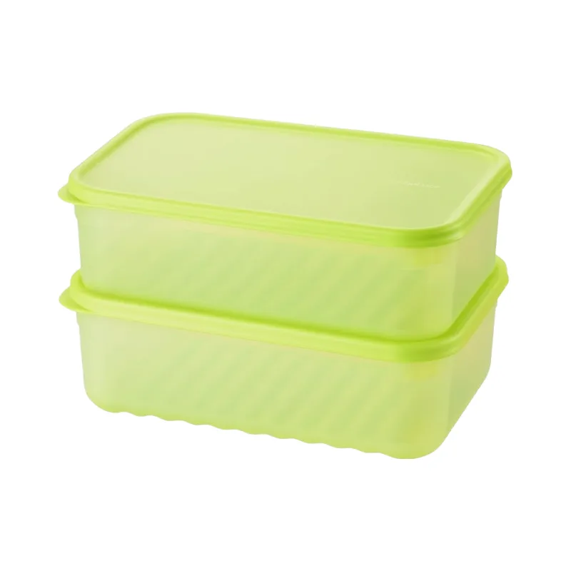 Fresh Block Frischhaltedose 3,2 L 2er-Set – Grüne luftdichte Kunststoff-Aufbewahrungsboxen für den Kühlschrank, Ethylengasabsorption für Obst & Gemüse, mikrowellen-, gefrier- & spülmaschinenfest de Lock&Lock – photo produit