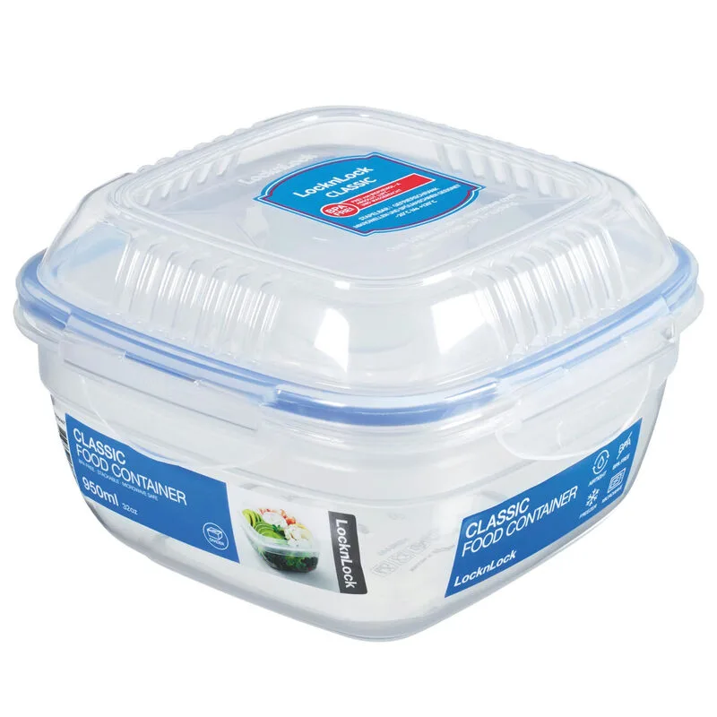 Frischhaltedose aus Kunststoff, Salat-Lunchbox 950 ml mit Topping-Schale und Saucenflakon van Lock&Lock – productfoto