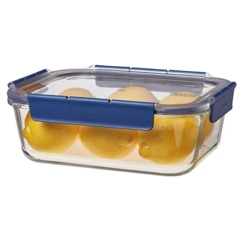 Hitzebeständiges Glas rechteckige Frischhaltedose, 2,0 L, Transparent, hitzebeständiges Glas/Deckel mit Verschluss/luftdicht/BPA-frei/Phthalatfrei/mikrowellengeeignet (ohne Deckel)/kühlschrankgeeignet/geeignet für Gefrierschrank/Backofengeeignet/spülmaschinenfest de Lock&Lock – photo produit