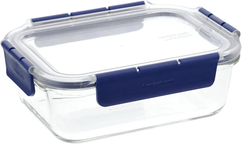Hitzebeständiges Glas rechteckige Frischhaltedose, 630 ml, Transparent, hitzebeständiges Glas/Deckel mit Verschluss/Silikon-Dichtung/Luftdicht/BPA-frei/Mikrowellengeeignet (ohne Deckel)/Gefriergeeignet (-20 °C)/Spülmaschinenfest by Lock&Lock – product photo