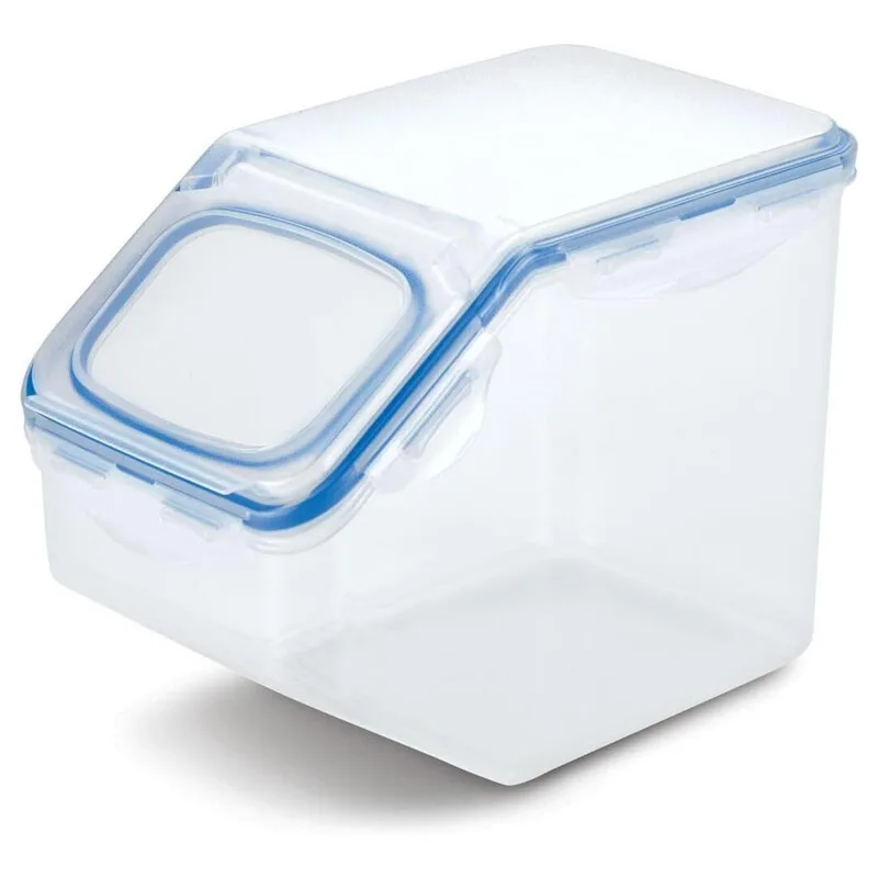Küchen-Aufbewahrung 5 L – Transparenter Kunststoff-Aufbewahrungsbehälter mit luftdichtem Klappdeckel & Silikondichtung, Einfacher Ausgießer für Müsli, Mehl, Zucker & Haustierfutter, Mikrowellen-, Gefrier- & Spülmaschinengeeignet von Lock&Lock – Produktfoto