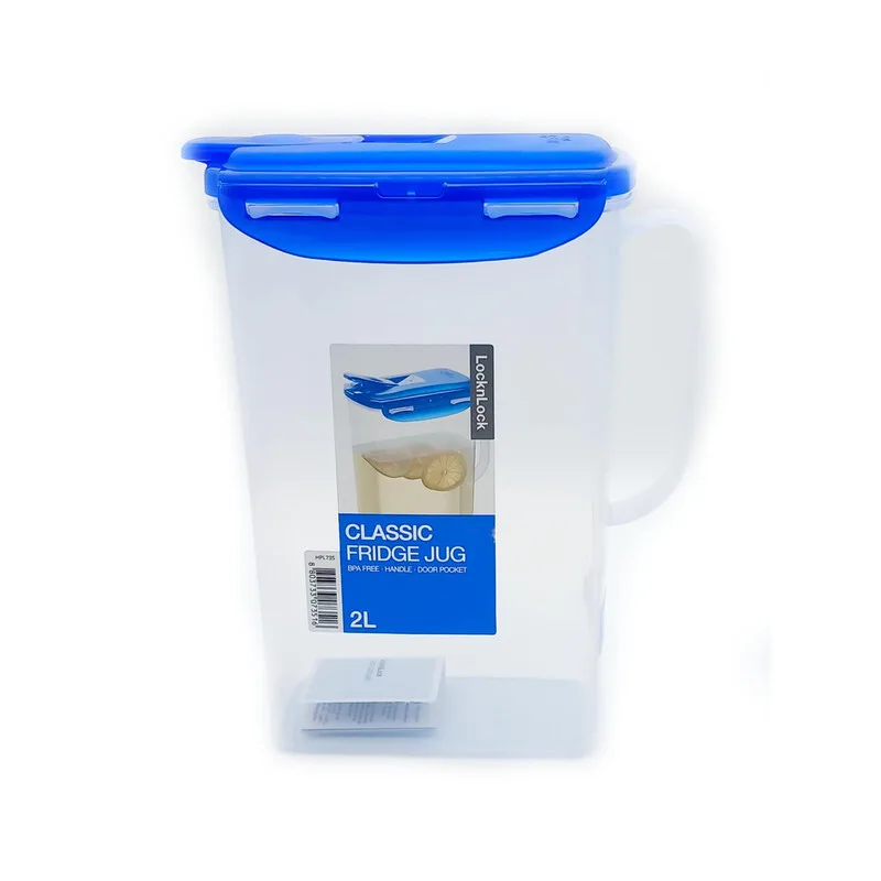 Kühlschrank-Kanne/Trinkkrug, 2 L, Transparent, Klappdeckel/Präziser Ausgießer/Zweiseitig verriegelbare auslaufsichere Dichtung/BPA-frei/Mikrowellengeeignet/Gefriergeeignet/Spülmaschinenfest (nur Oberkorb) van Lock&Lock – productfoto