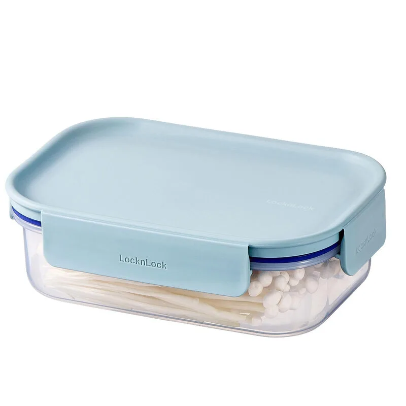 Luftdichter rechteckiger Frischhaltedose 910 ml – Transparente BPA-freie Kunststoff-Aufbewahrungsbox mit Klappdeckel, auslaufsicher & stapelbar, mikrowellen-, gefrier- & spülmaschinenfest från Lock&Lock – produktbild