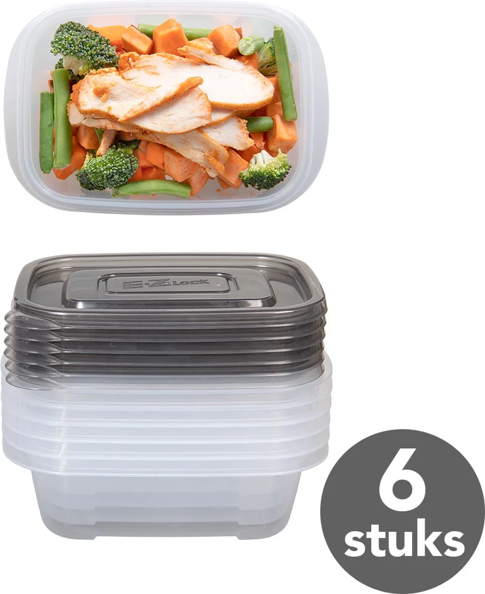 Meal prep Bakjes - Diepvriesbakjes - 520ml - 6 Stuks - BPA vrij - PFAS vrij - Vershoudbakjes set met deksel - Bewaarbakjes - Magnetron bakjes - Diepvriesdozen - Meal prep container - Vershouddoos - Stevig en Herbruikbaar - LocknLock van Lock&Lock in Transparant – productfoto