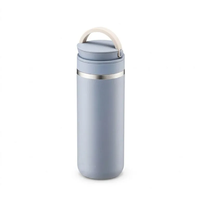 Metro Two Way Tumbler 475 ml – Blauer doppelwandiger vakuumisolierte Edelstahl-Reisemug mit schmalem Ausguss & breiter Öffnung, Getränkebehälter für Heiß-/Kaltgetränke für Kaffee, Tee & Wasser von Lock&Lock – Produktfoto