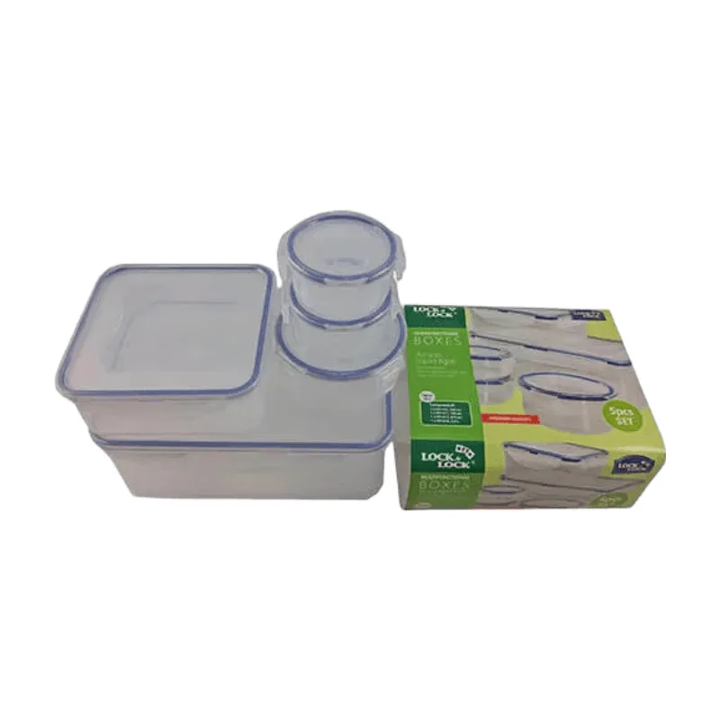 Multifunktionales Frischhaltedosen-Set – 5-teilig, transparent, BPA-frei, luftdicht (HPL823*1+826*1+931*2+932*1-OUT SLEEVE) van Lock&Lock – productfoto