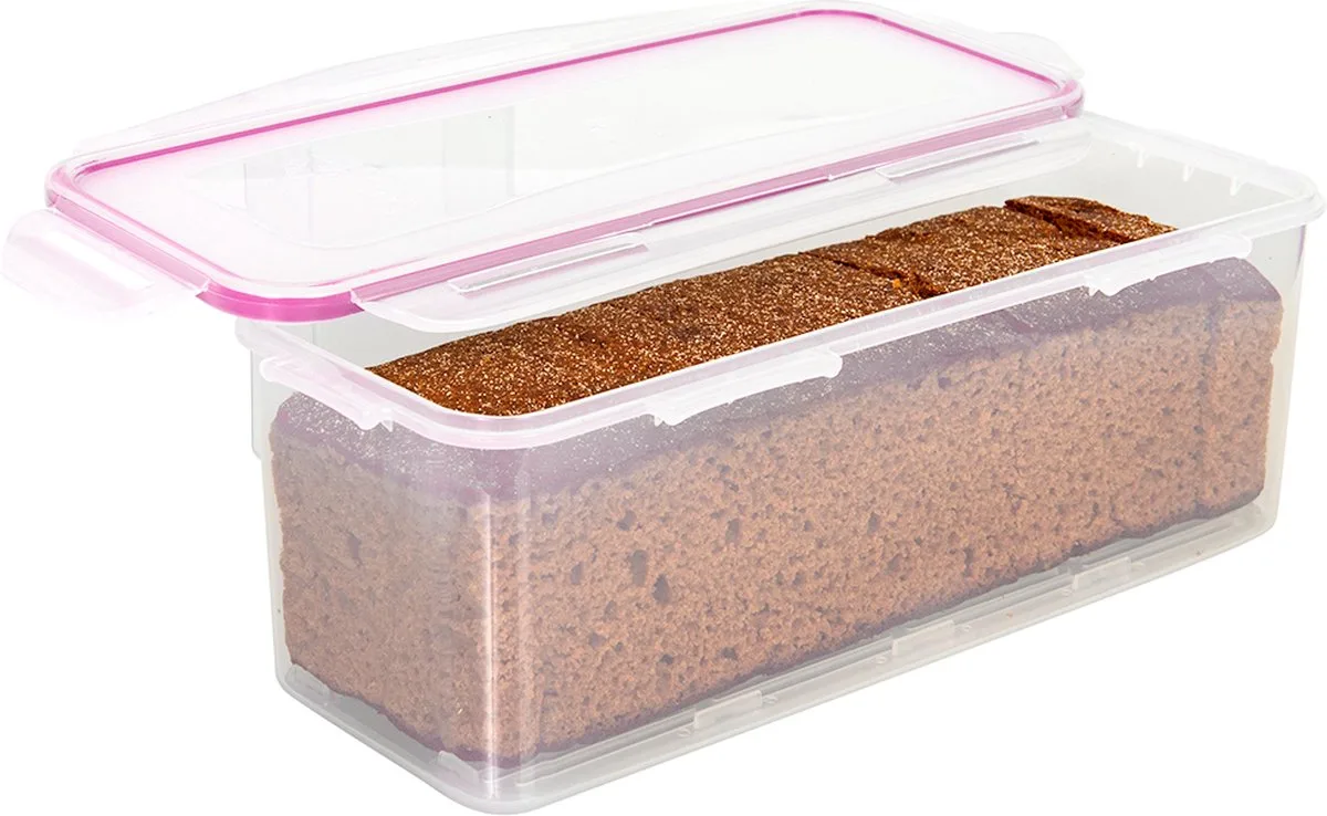 Ontbijtkoek Bewaardoos - Luchtdicht - BPA vrij - PFAS vrij - Vershouddoos - Bewaardoos met deksel - Koektrommel - Voor Ontbijtkoek Peperkoek - 2 liter från Lock&Lock i Rosa – produktbild