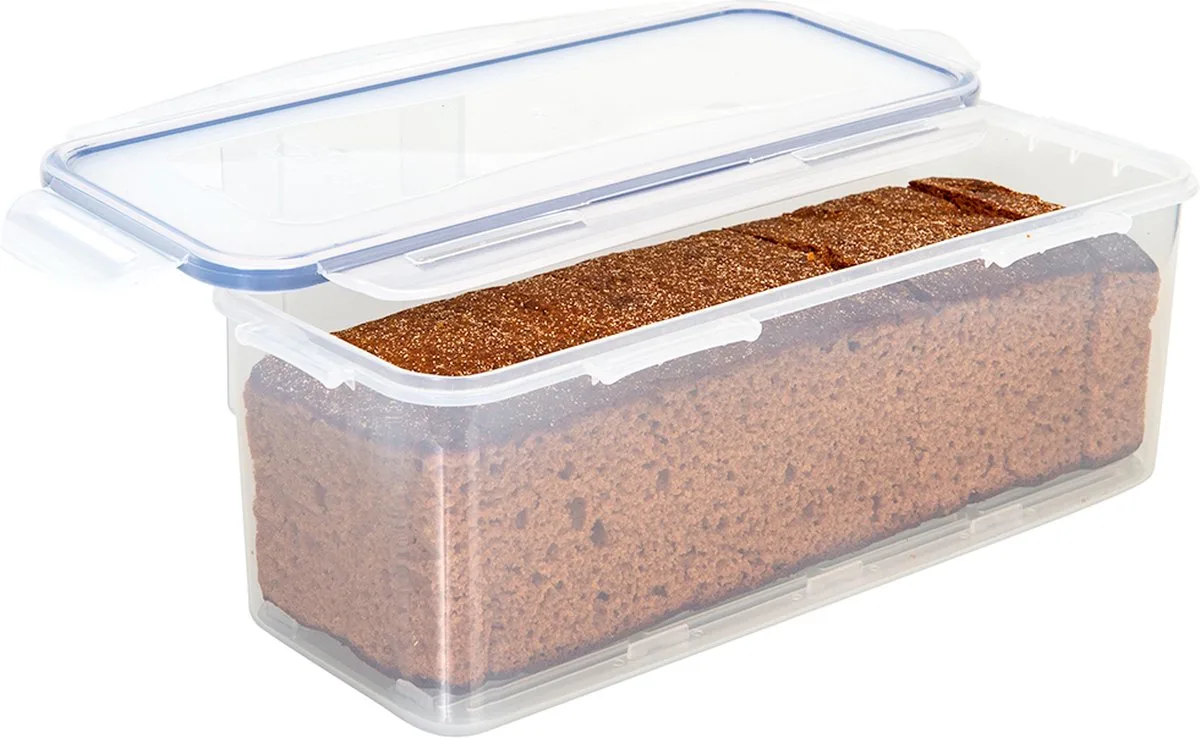 Ontbijtkoek Bewaardoos - Luchtdicht - BPA vrij - PFAS vrij - Vershouddoos - Bewaardoos met deksel - Koektrommel - Voor Ontbijtkoek Peperkoek - 2 liter by Lock&Lock in Transparent – product photo