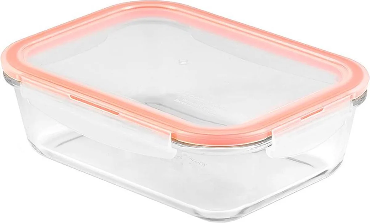 Ovenschaal met deksel - Rechthoekig - 1 liter - 20 x 15 cm - Luchtdicht - BPA vrij - PFAS vrij - Ovenschotel - Glazen ovenschaal - Borosilicaatglas - Plastic deksel de Lock&Lock en Transparent – photo produit