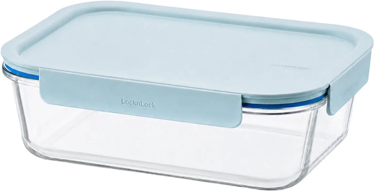 Ovenschaal met deksel - Rechthoekig - 2 liter - 25 x 19 cm - Mint deksel - Luchtdicht - BPA vrij - PFAS vrij - Ovenschotel - Glazen ovenschaal - Plastic deksel van Lock&Lock in Transparant – productfoto