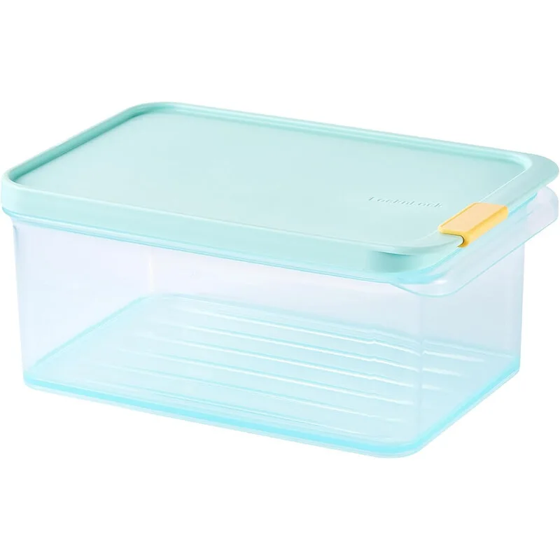 Rechteckige Frischhaltedose 1,65 L – Blaue PP-Kunststoffbox mit luftdicht schließendem Deckel, auslaufsicher & stapelbar für Gefrierschrank, Mikrowelle (ohne Deckel) & spülmaschinenfest van Lock&Lock – productfoto