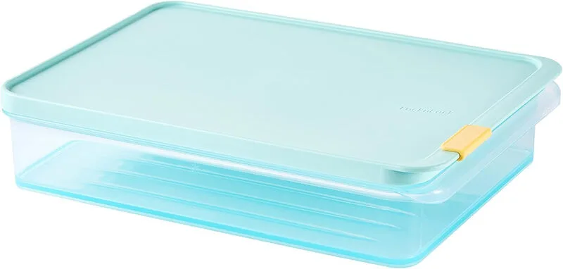 Rechteckige Frischhaltedose, 2,2 L, Blau, PP-Kunststoff/Druckverschluss/Luftdicht & auslaufsicher/BPA-frei/Lebensmittelechtes Material/Mikrowellengeeignet (ohne Deckel)/Gefriergeeignet/Spülmaschinenfest/Stapelbar från Lock&Lock – produktbild