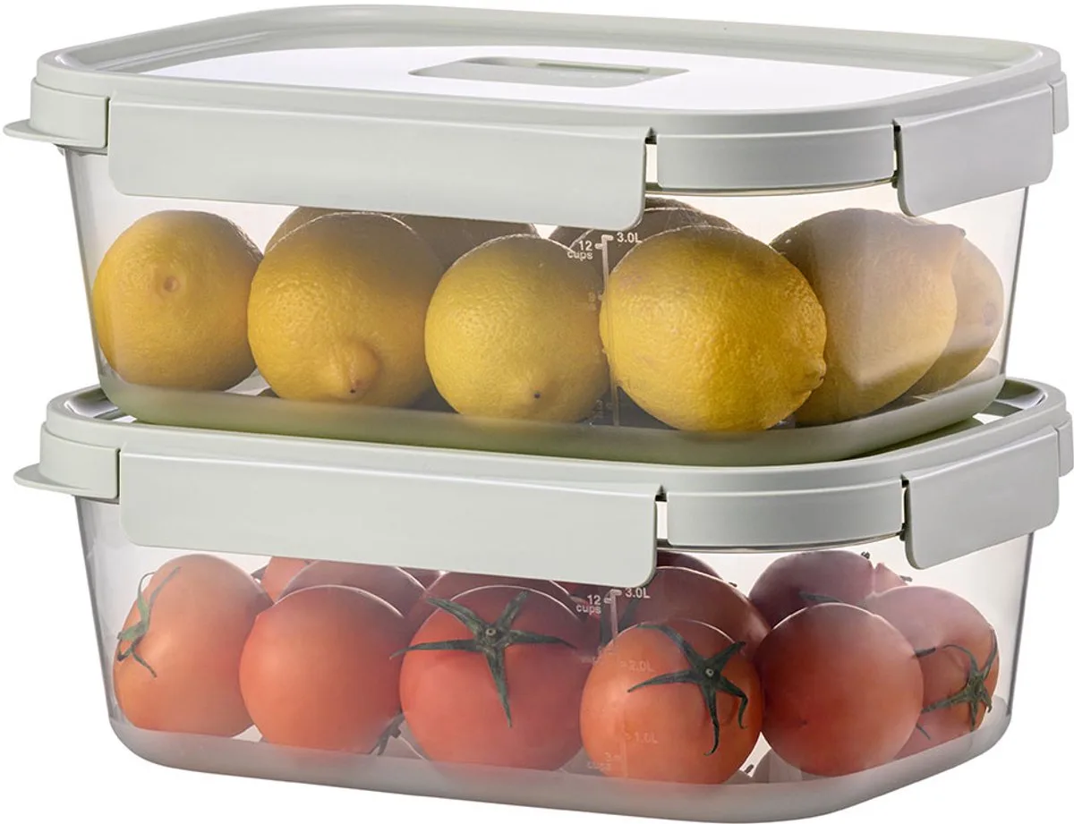 Vershoudbakjes - Meal prep bakjes - Diepvriesbakjes - Diepvriesdozen - Bewaardozen voedsel - Bewaardoos met deksel - Vershouddoos - Luchtdicht - Lekvrij - BPA vrij - PFAS vrij - Stapelbaar - 4.4 liter - Nestopia - Set 2 stuks - LocknLock fra Lock&Lock i Gennemsigtig – produktbillede