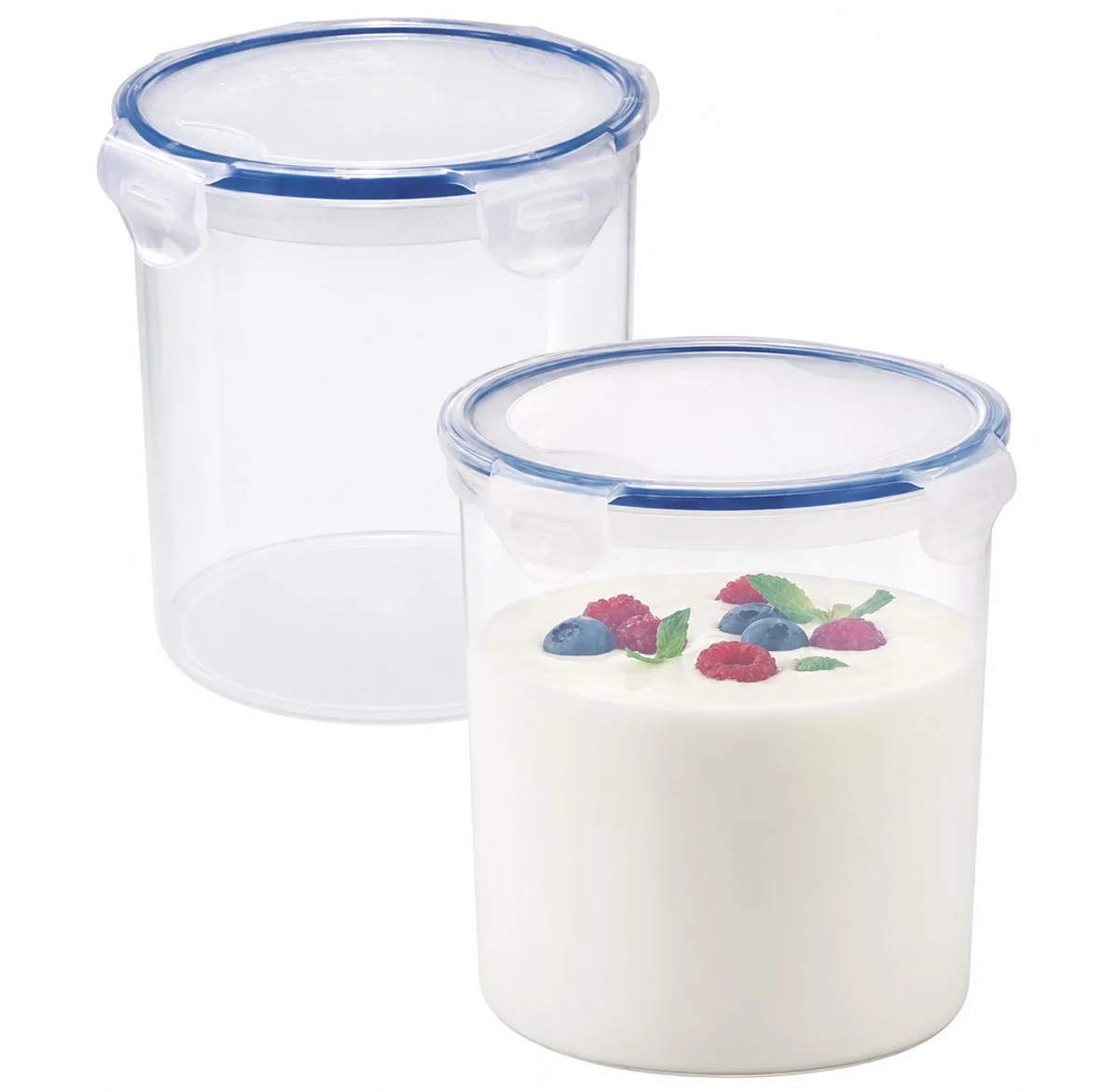 Vershoudbakjes set met deksel - Diepvriesbakjes - Diepvriesdozen - Bewaarbakjes - Bewaardozen voedsel - Vershouddoos - Luchtdicht - Lekvrij - BPA vrij - PFAS vrij - 1 liter - Set van 4 Stuks - LocknLock by Lock&Lock in Transparent – product photo