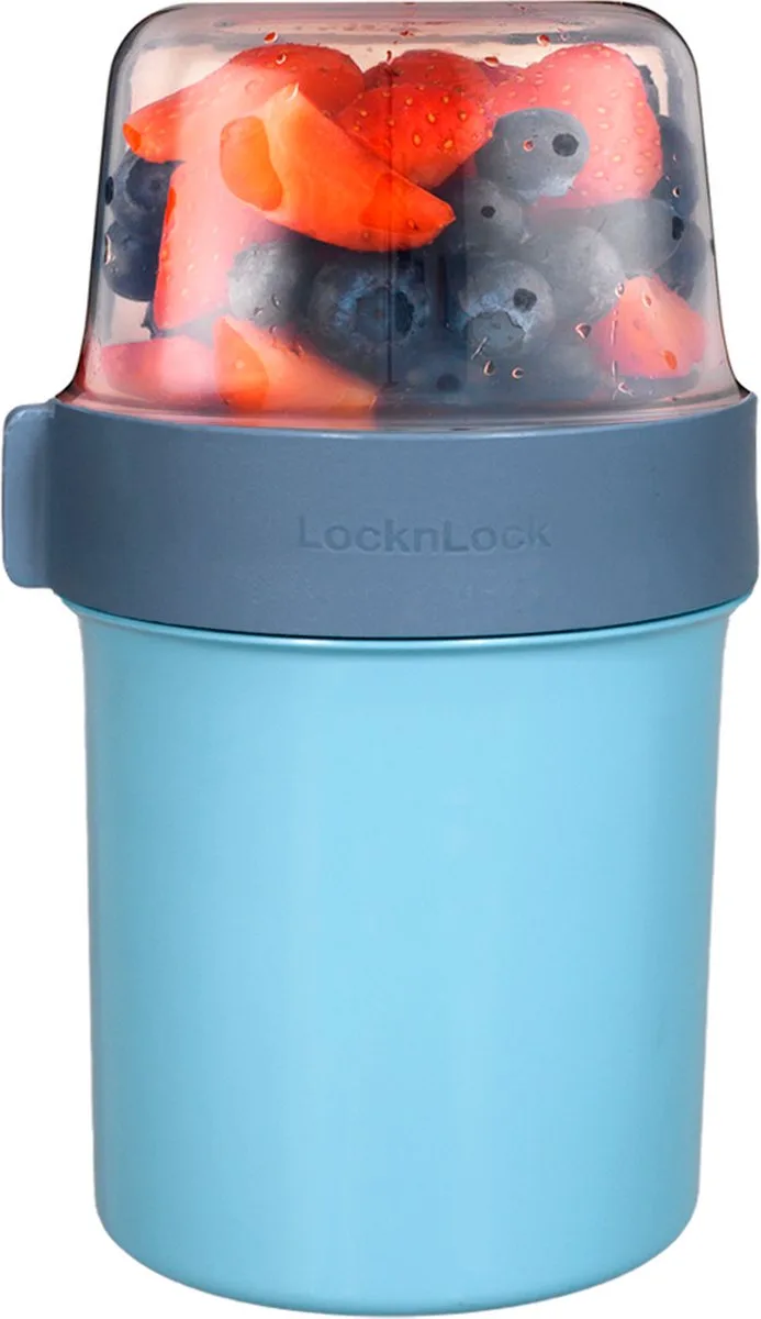 Yoghurt beker to go - Muesli beker to go - Lekvrij - BPA vrij - PFAS vrij - 560 ml + 310 ml - Lunchpot - Overnight oats potjes - Kwark beker - Soepbeker - Lunchbeker - Lunchbox - Lunchtrommel de Lock&Lock en Bleu – photo produit