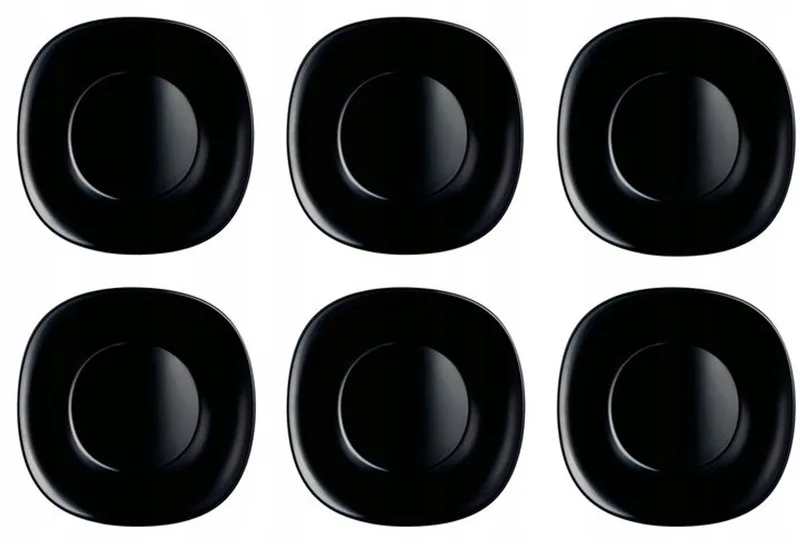 Carine Dessertborden - Set van 6 - 19,5 cm by Luminarc in Black – product photo