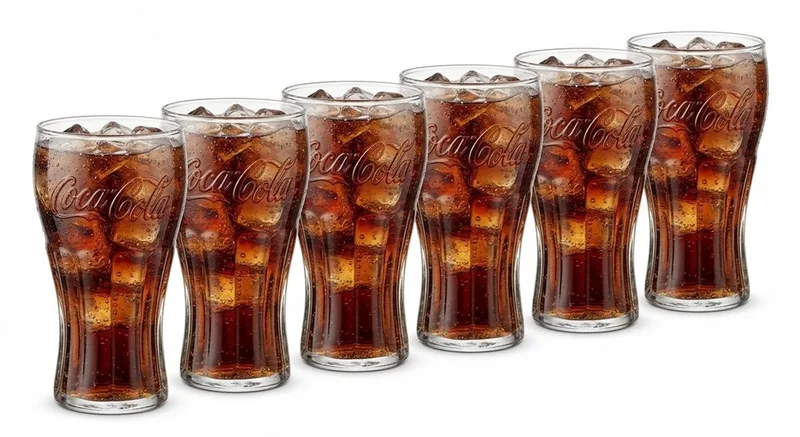 Coca Cola Glazen - Longdrinkglazen Classic - Frisdrankglazen voor feestelijke momenten - Vaatwasserbestendig - glas - 370 ml - 6 Stuks - Glaswerk - Drankglazen by Luminarc in Transparent – product photo