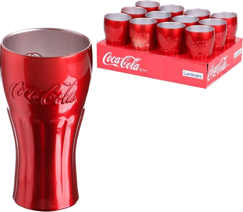 Coca Cola Longdrinkglas - metallic - 37 cl von Luminarc in Rot – Produktfoto
