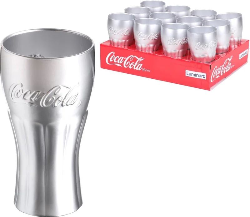 Coca Cola Longdrinkglas - Zilver metallic - 37 cl de Luminarc en Mirror Silver – photo produit