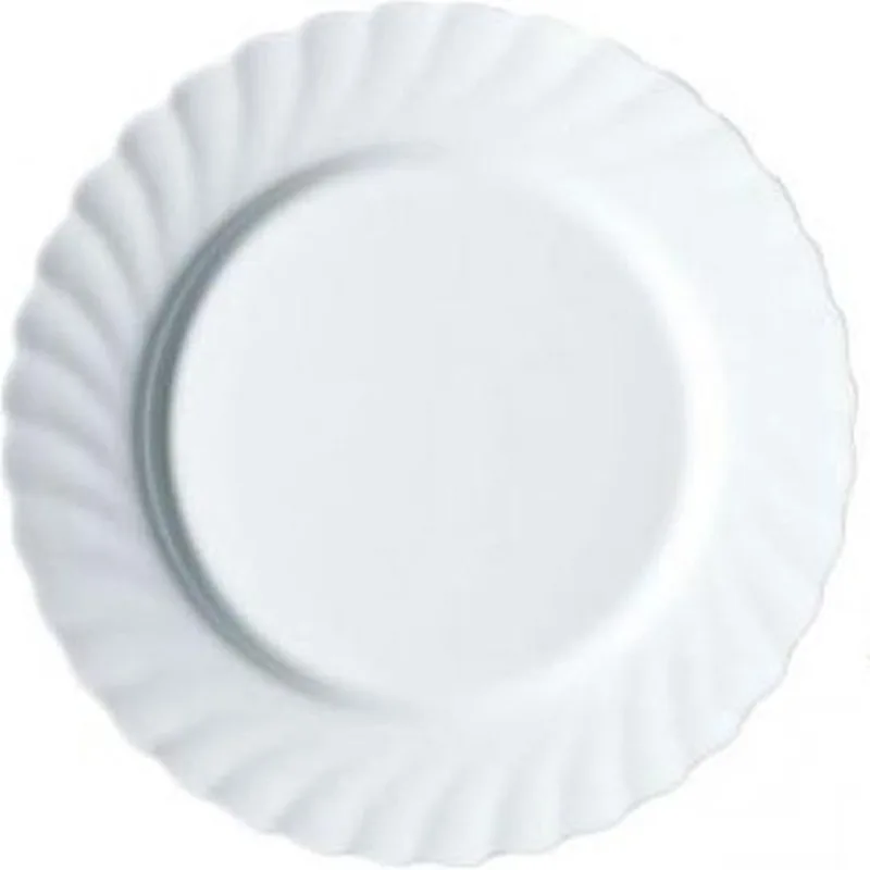 Dessert / gebaksbordjes - rond - glas - dia 15 cm - 12x stuks - kleine glazen bordjes - Taart bordjes de Luminarc en Blanc – photo produit