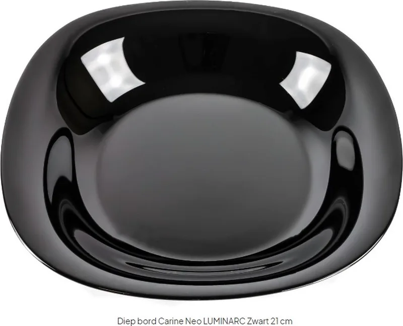 Diep bord 'Carine' - 21b x 21h x 3.5h cm - glanzend - set a 6 stuks by Luminarc in Black – product photo