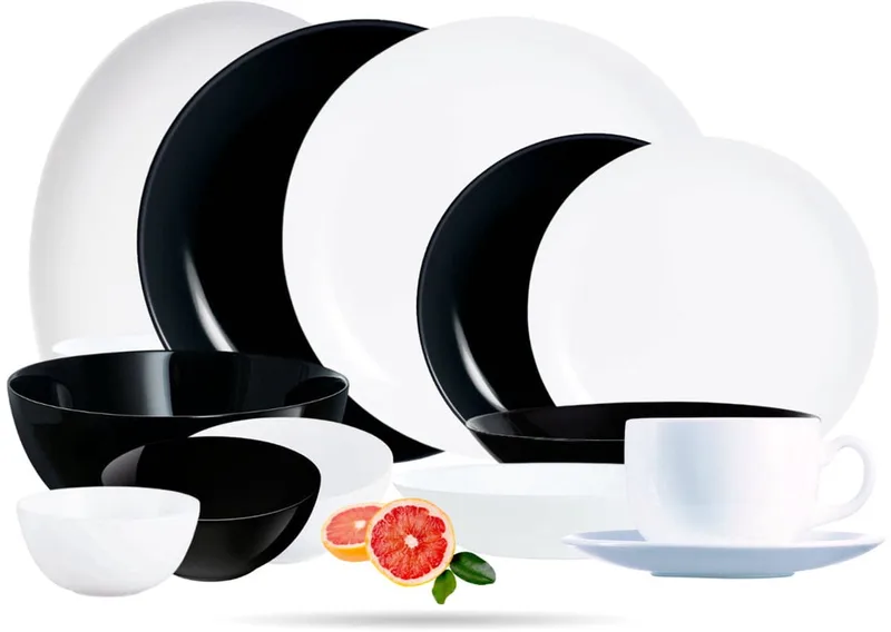 Diwali Servies voor 6 personen, 44-delig by Luminarc in Black, White – product photo