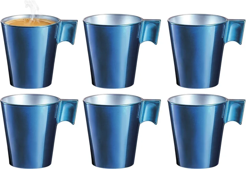 Espresso kopje - 6x - keramiek - 80 ml - koffiekopje bekers by Luminarc in Dark blue – product photo