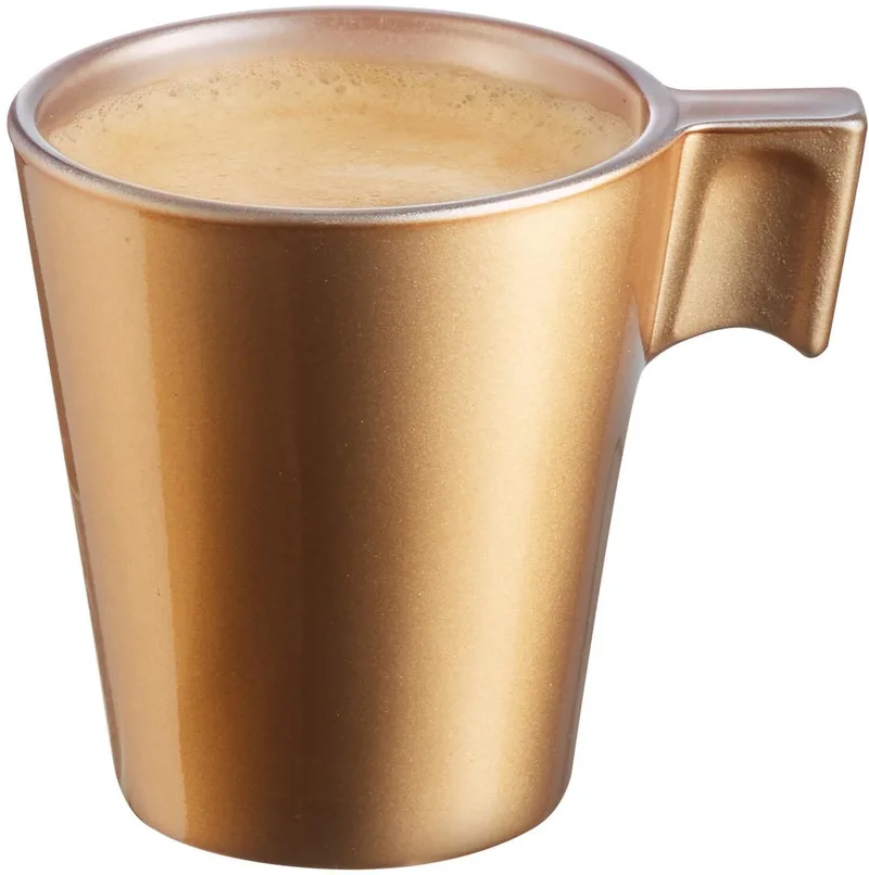 Espresso kopjes - 1x - goud metallic - koffiekopjes van 80 ml - 6 x 5.5 cm - keramiek by Luminarc in Gold – product photo