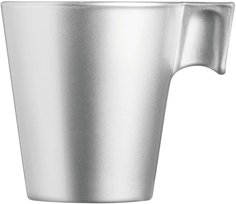 Espresso kopjes - 1x - metallic - koffiekopjes van 80 ml - 6 x 5.5 cm - keramiek by Luminarc in Silver – product photo
