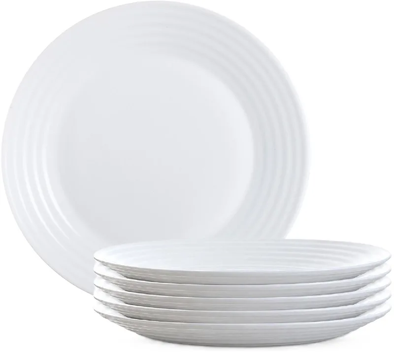 Gebaksbordjes - 6x stuks - glas - 19 cm - Kleine glazen bordjes - Tafel dekken från Luminarc i Vit – produktbild