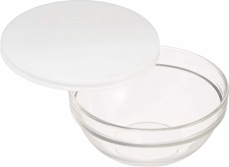 Glazen schaal met deksel - 5x stuks - D20 cm - salade en snacks - stapelbaar - vaatwasserbestendig by Luminarc in Transparent – product photo