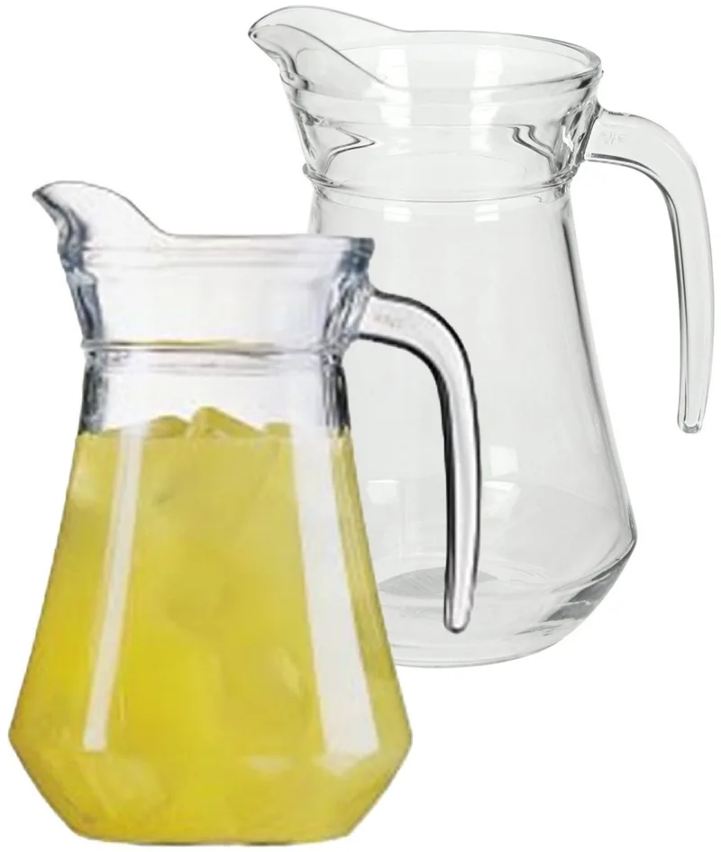 Glazen schenkkan/sapkan - 2x - 1,3 liter - met handvat - water - limonade by Luminarc in Transparent – product photo