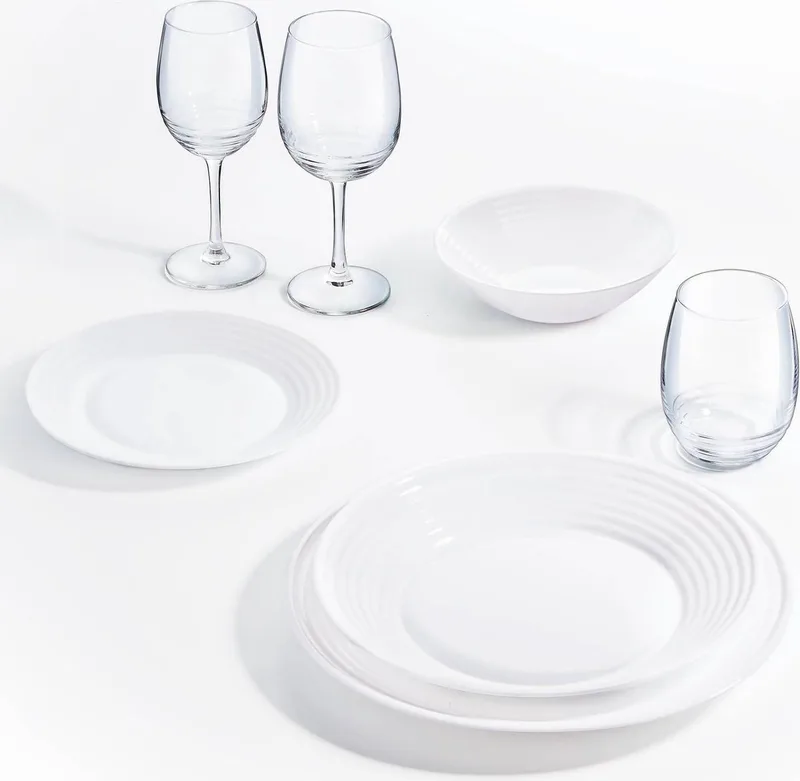 Harena servies met soepkom 18 stuks (soepkom 20 cm) by Luminarc in White – product photo