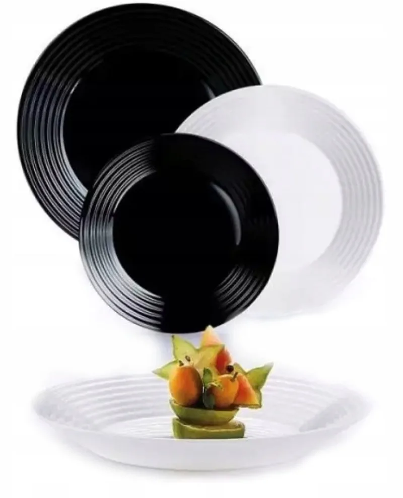 Harena Servies Set 18 Delen voor 6 Personen von Luminarc in Weiß, Schwarz – Produktfoto